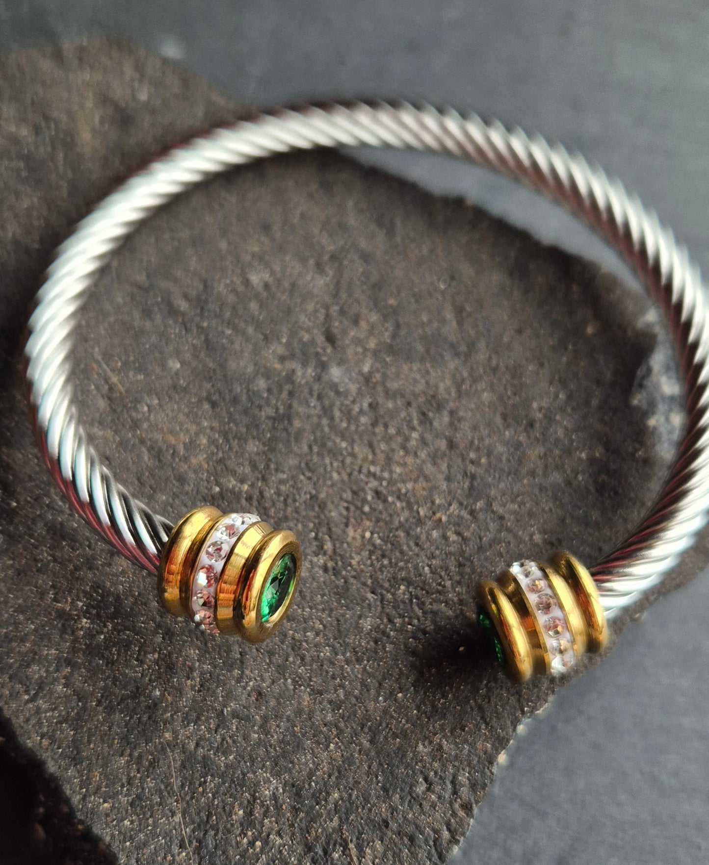 Mixed Metal Peekaboo Bangle