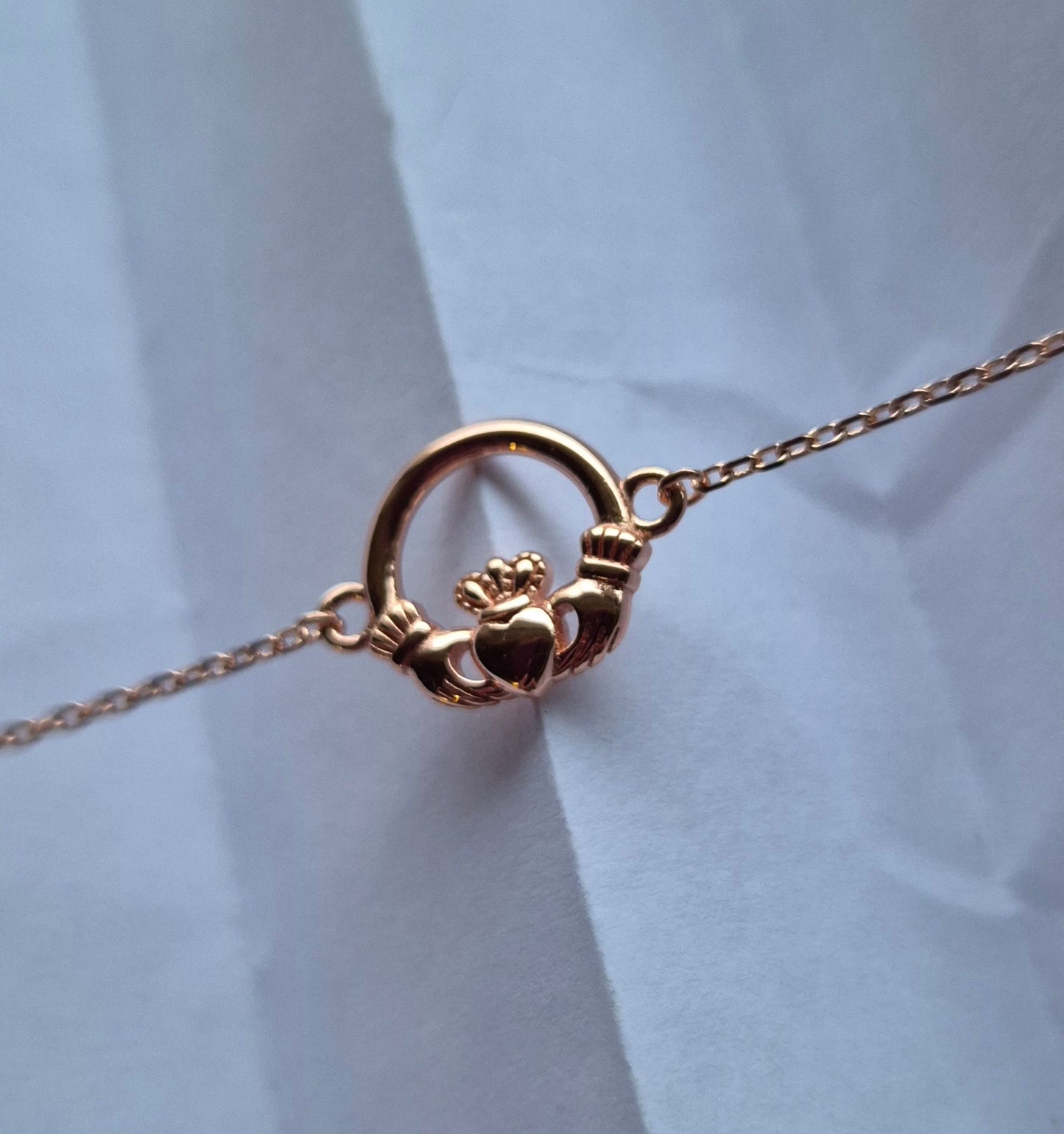 Dainty Claddagh Bracelet Sterling Silver