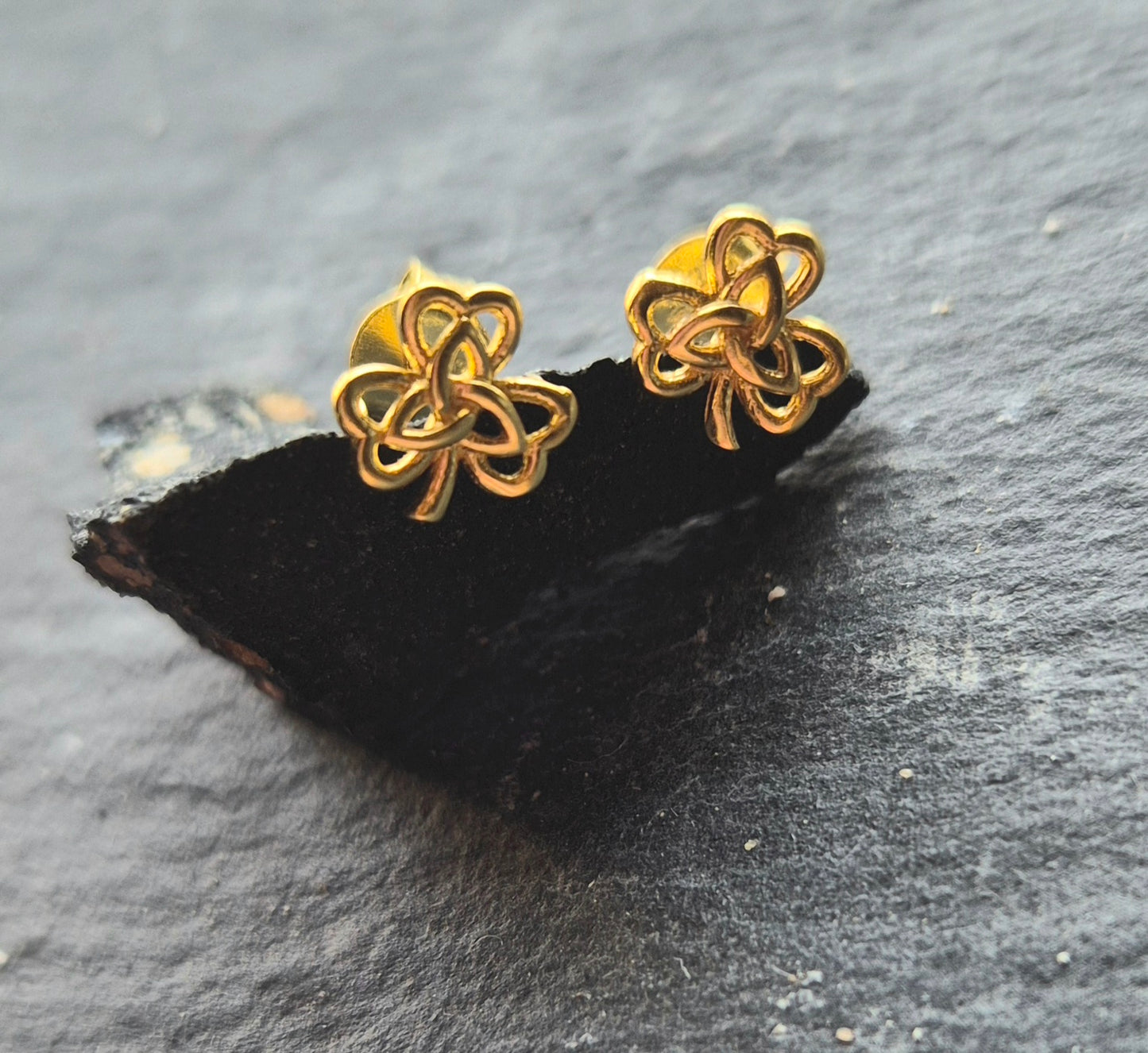 Shamrock Trinity Knot Sterling Silver Studs
