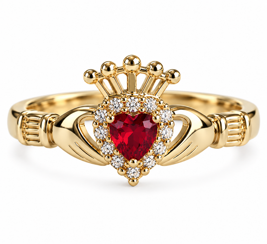 Ruby Claddagh Ring