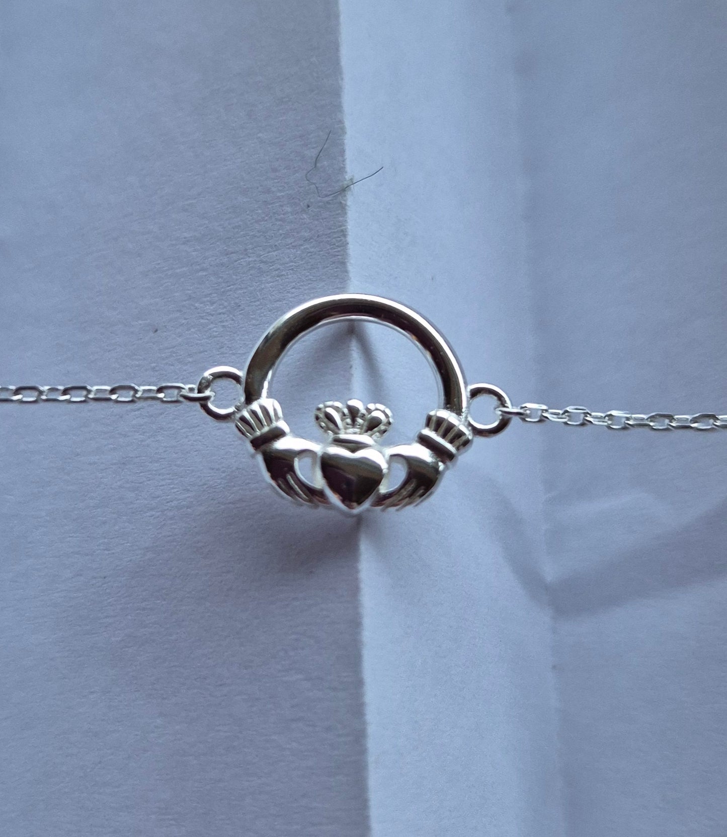 Dainty Claddagh Bracelet Sterling Silver