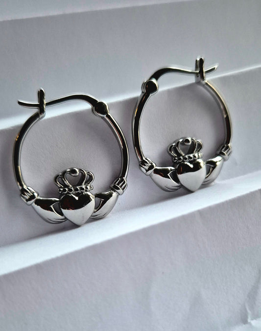 Claddagh Hoops Stainless steel 925 coating