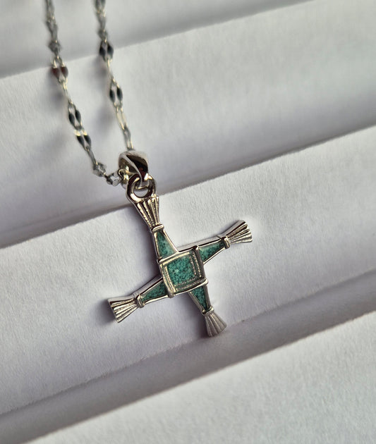 St. Brigid’s Sterling Silver Turquoise Cross