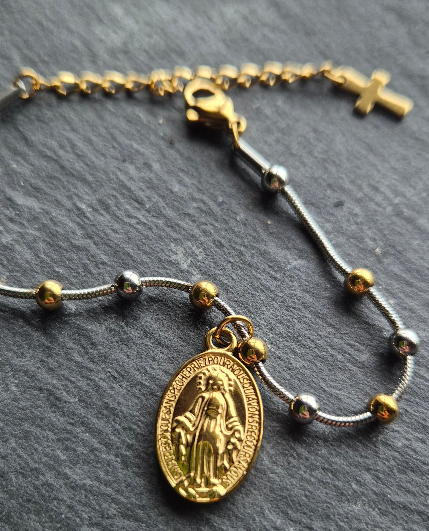 Miraculous Medal Rosary Bracelet