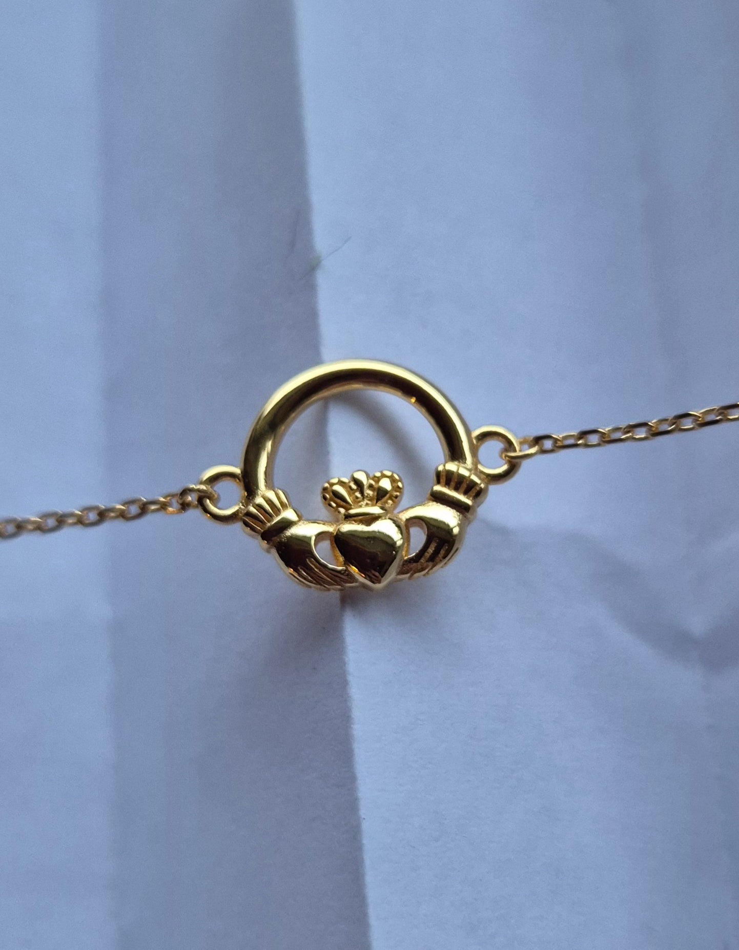 Dainty Claddagh Bracelet Sterling Silver