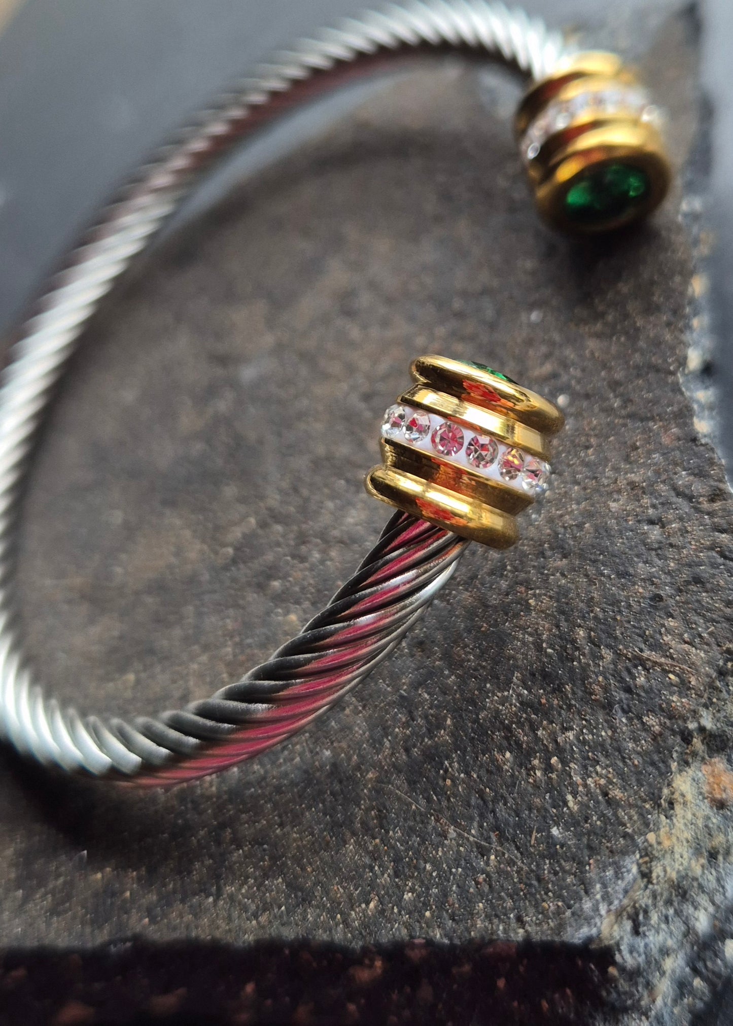 Mixed Metal Peekaboo Bangle