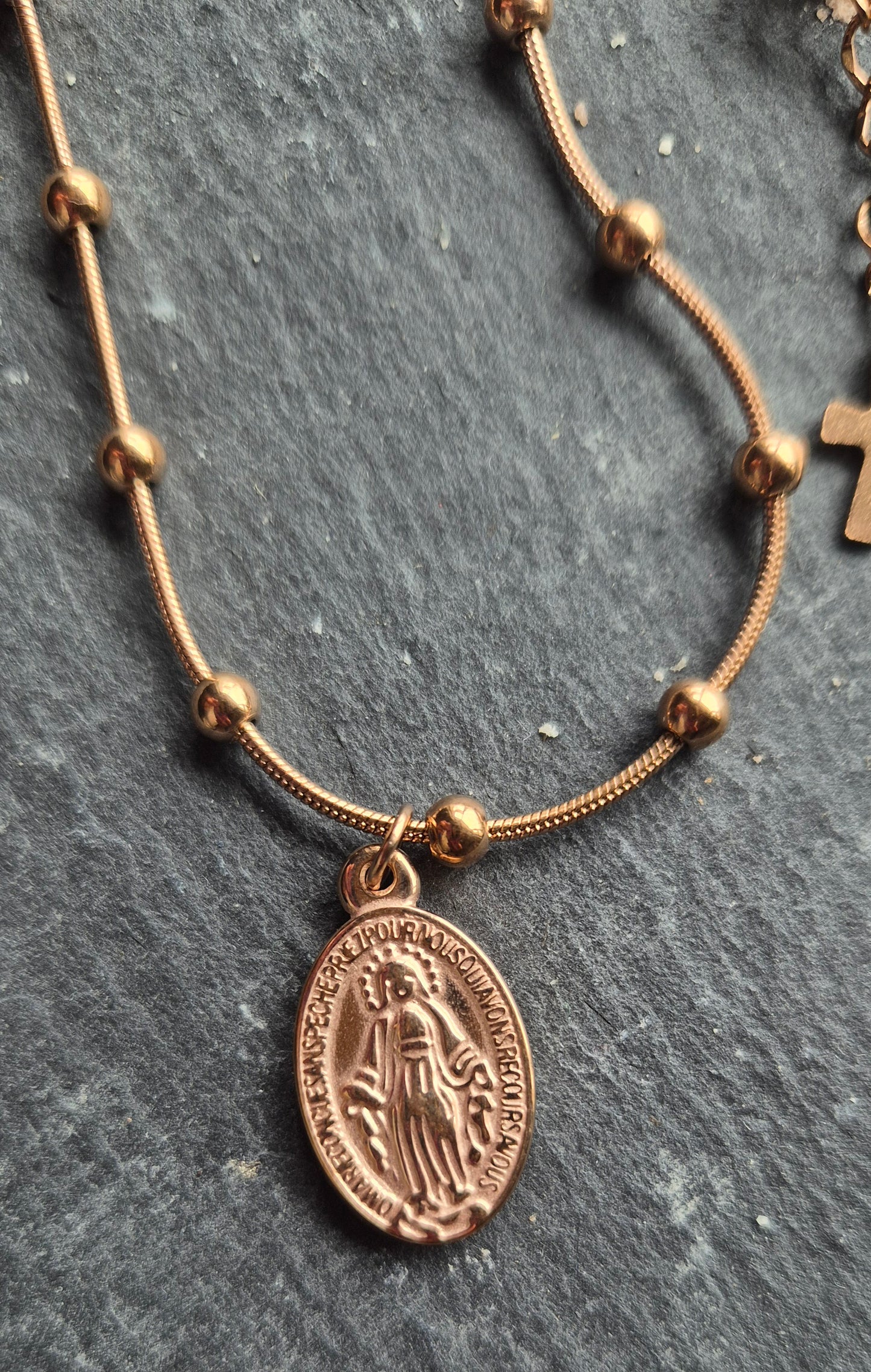 Rose Gold Miraculous medal necklace