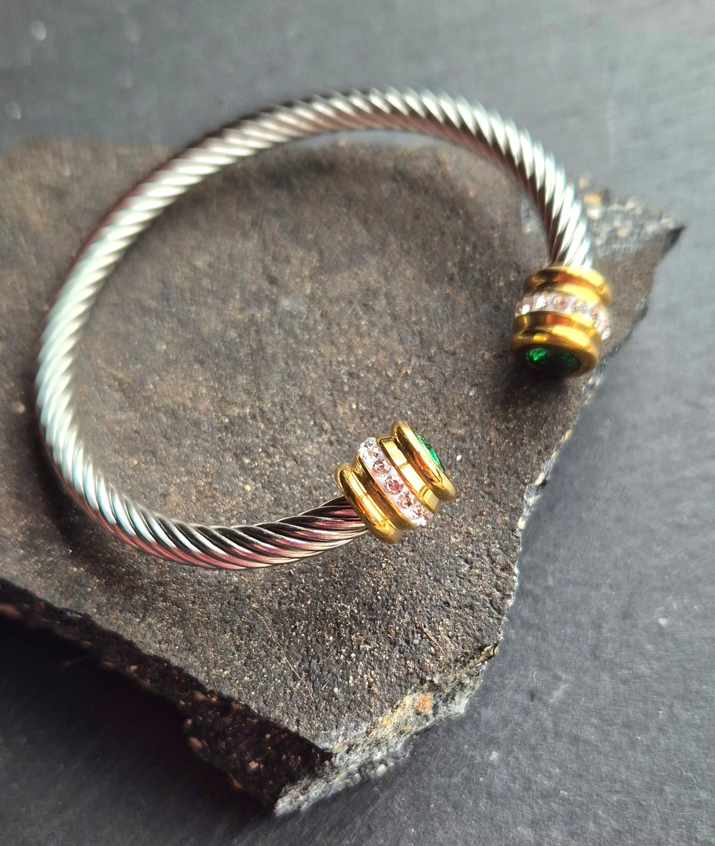 Mixed Metal Peekaboo Bangle