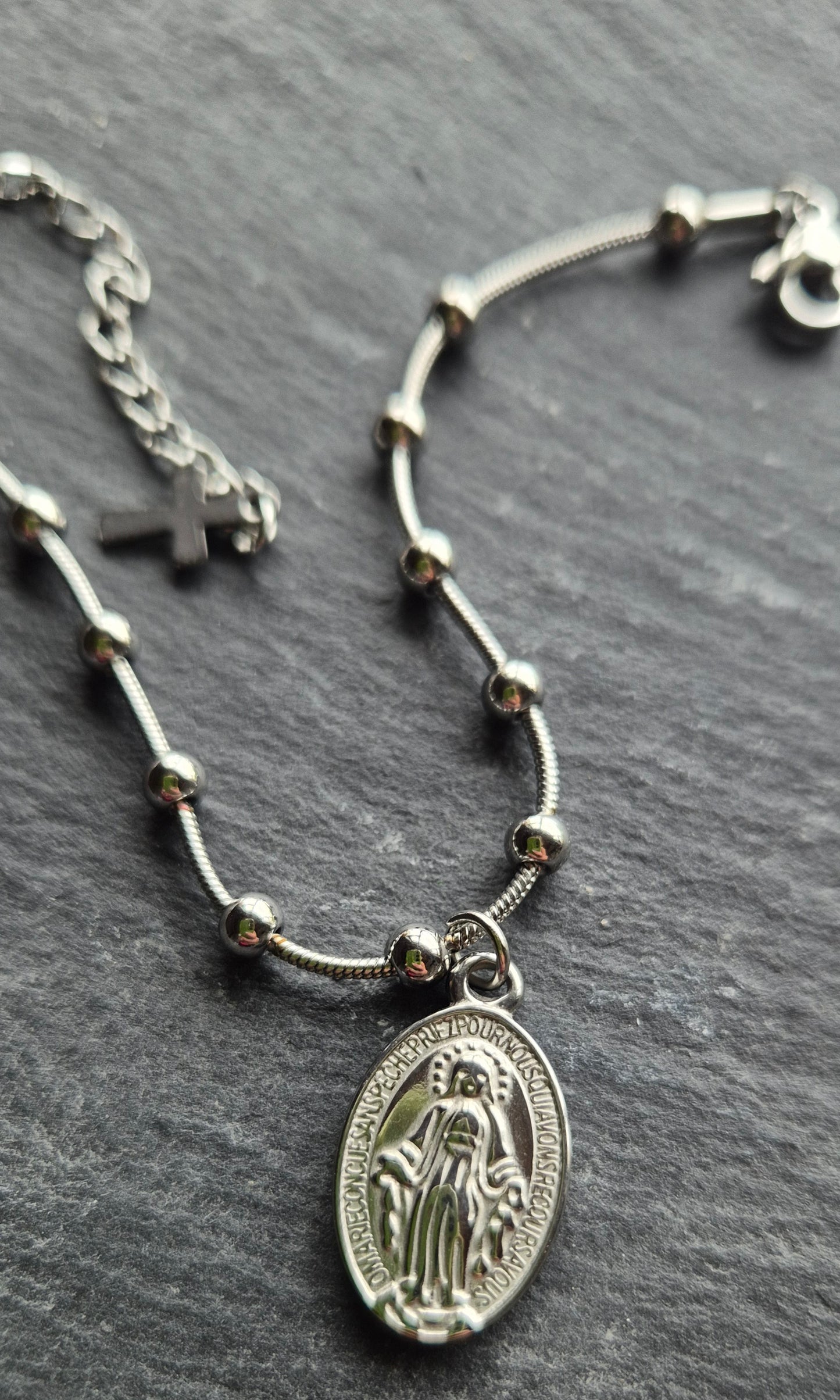Miraculous Medal Rosary Bracelet