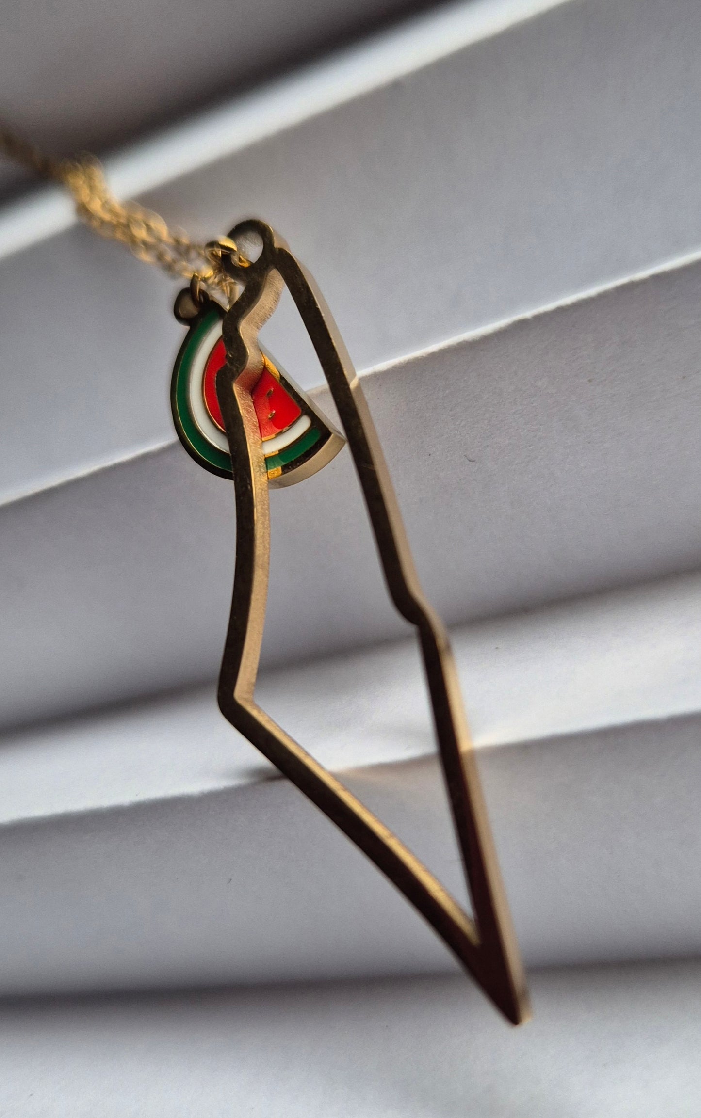 Palestine Necklace with Watermelon Charm