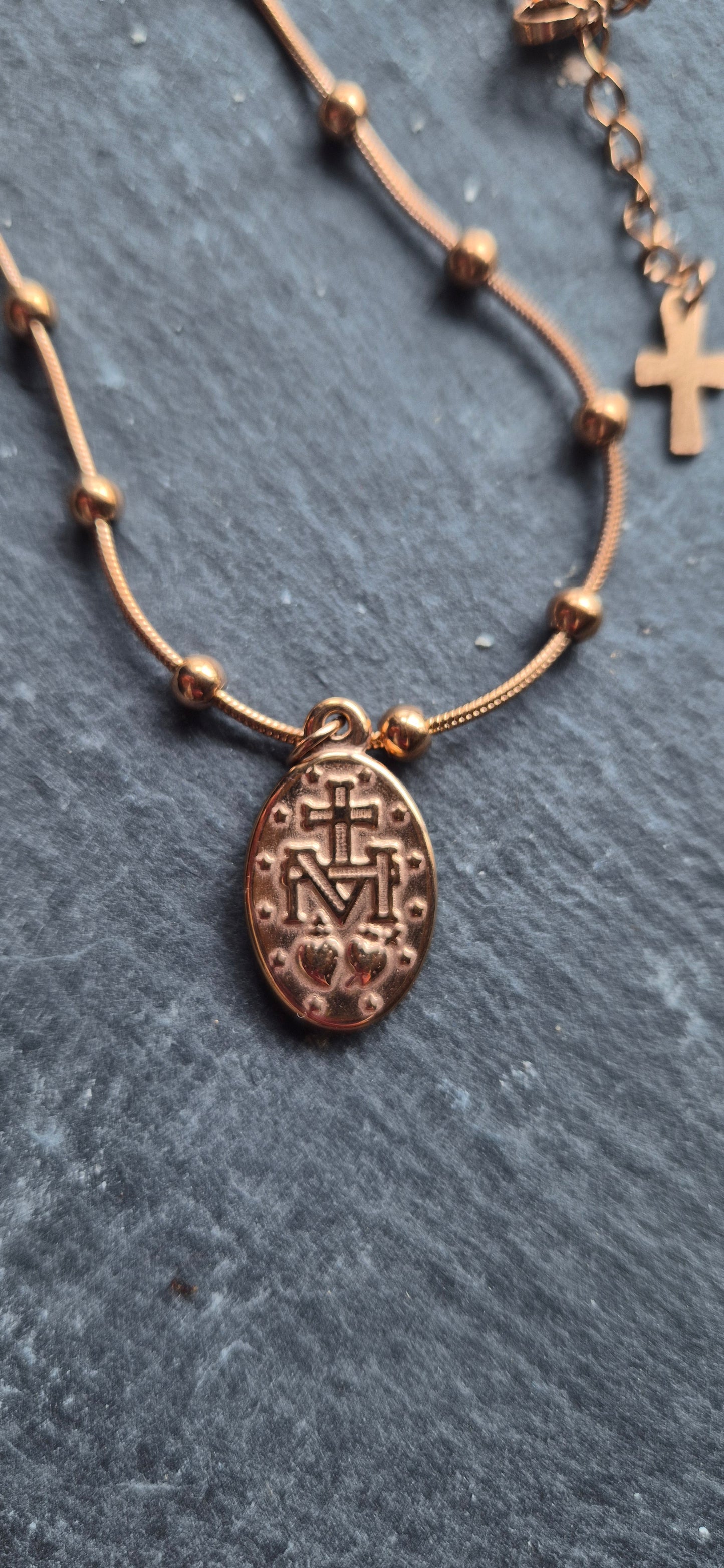 Rose Gold Miraculous medal necklace